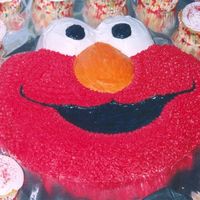 Elmo Cake Elmo cake for my daughter's 2nd birthday. All buttercream icing.