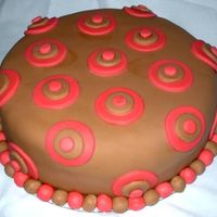 Pink And Brown Polka Dots My first traditional fondant cake.