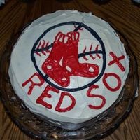 Boston Red Sox this is actually a birthday cake for my son, who is a huge red sox fan. no template, found the logo online and handpiped everything...