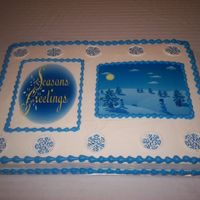 Winter Wonderland Butter cake with buttercream icing, and edible sheets
