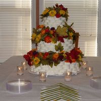 Basket Wedding Cake basket made with royal icing and fall flowers