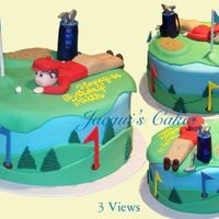 On The Green Red Velvet cake (my first for this flavor) made for a dentist turning 55 who loves golfing! All fondant and gumpaste decorations and filled...