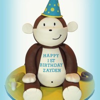 3D Mokey Cake Monkey Cake. This cake stands 18" tall and is made entirely of cake except the hat, ears, hands, banana and feet which are made of...