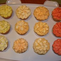 Flower Cupcakes I love the colors of these.