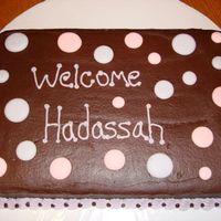 Chocolate Baby Shower Cake BC, color flow dots