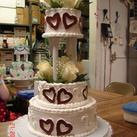 Final For Wedding Cake Class This was my final cake I did tonight for my class on wedding cakes. It's not perfect but I was pretty proud of myself. The hearts are...