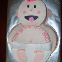 Happy Birthday Baby Brat This is a birthday cake i did for a woman who still calls her little sister a BRAT! It is decorated in buttercream and with fondant accents...