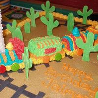 Choo Choo Train Cake closer view of the train cake.