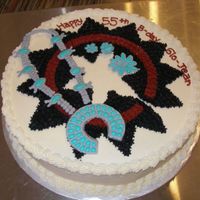 Navajo Squash Blossom Turquoise Silver Wedding This is a Native American (Navajo) themed birthday cake. It features a traditional Navajo wedding basket design with a turquoise and silver...