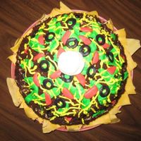 Nacho Cake Thanks to all the other nacho cakes for the inspiration. Cake is iced in buttercream with crumbles chocolate cake "ground beef."...