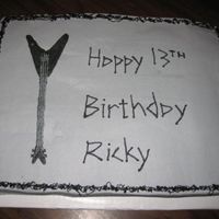 Guitar Cake This was made for the same kid that I made the other guitar cake for that is in my gallery, and he was going to be surprised with the black...