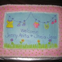 Clothesline Cake This is my version of the clothesline cake. It is all buttercream. Thanks to all the other clothesline cakes out there for the inspiration...