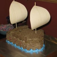 Pirate Ship Cake All buttercream cake with paper sails