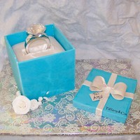 Tiffany Box Cake with gumpaste box...
