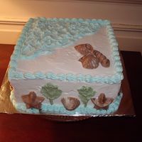 Under The Sea A cake I made just for the heck of it. A yellow cake buttercream frosting and chocolate shells, I made from a mold. Just for fun