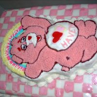 Haven's First Birthday Cake This cake is for my niece's first birthday. The "checkerboard" pattern painted onto the sheet cake is made to resemble the...