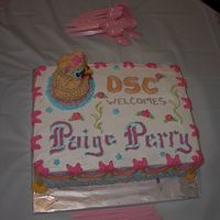 Baby Shower Cake baby shower cake. neopolitan cake. 3 layers chocoloate french vanilla and strawberry. teddy bear made from standup teddy bear cake pan.