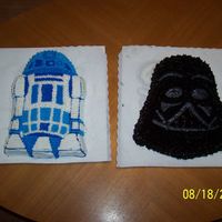 Darth Vader R2D2 used wilton pans for both of these