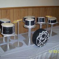 3D Drum Set 8" 10" and 6" covered in MMF. Bass drum is a dummy cake.