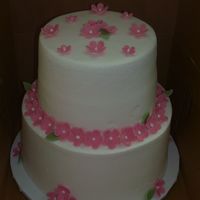 Holly Bridal shower cake - matched invitation, butter cream frosting fondant accents