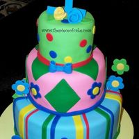 Triplet Cake Cake done for a triplet birthday. All covered in mmf.