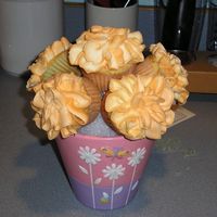 First Cupcake Bouquet My first attempt at a cupcake bouquet. I had to put it together before the kids started eating the cupcakes so I didn't get a chance...