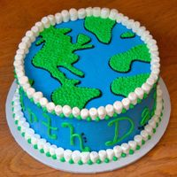 Earth Day 2009 Made for my son's former Kindergarten teacher's class' Earth Day party. That's a mouthful! White cake, vanilla...