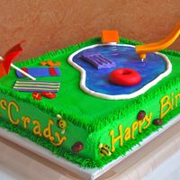 Swim Party Made for a six-year-old's birthday. Chocolate cake, vanilla buttercream, gel icing. Fondant, gum paste, marshmallow, jelly beans and...