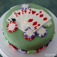 Poker Cake #2 This is a top view of the poker cake.