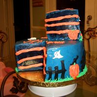 Halloween This is my attempt to copy the Haunted Pumkin Patch cake by CakesBySandy. I had been wanting to make a cake with a piece "missing"...