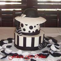 Polka Dots And Strips Gumpaste hat, Gumpaste Bows.