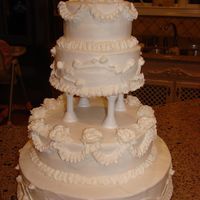 First Wedding Cake This is my first wedding cake and the bride did not care what I did , which kind of made it hareder. It is all buttercream!