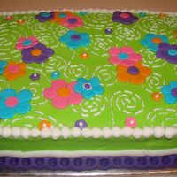 Bridal Shower Cake all buttercream with fondant accents