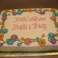 Bridal Shower Sheet Cake all buttercream with royal icing flowers