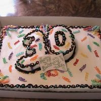 Birthday Cake I realized after the cake left me that I forgot the d in birthday. But the customer loved it. The numbers we cut from a sheet cake. They...