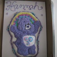 Carebear Birthday Made from the wilton pan. Royal icing flowers and carebear rind.