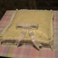 Birthday Cake This was a birthday cake for one of the girls in my class at church. She liked yellow. This was my first attempt at a fondant bow, pillow...