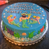 Sparkley Mermaid Princess Cake My twin nieces requested a sparkley mermaid pincess cake, so with their father's birthday a few days before their party I asked if I...
