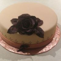 Dummy Cake - Chocolate Plastic Rose This was a dummy cake I made last night. It was covered in fondant with fondant ribbon. I used a textured roller for the ribbed effect and...