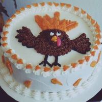 Turkey Cake This cake was being used to teach an employee how to pipe some autumn leaves. Somebody called my name as I was piping the first leaf and I...