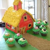 Farm Cake Well, not the best picture, and this cake almost didn't happen due to a horrible migraine, but all in all I think it came out ok.