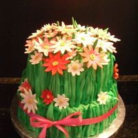 Spring Cake I wish the picture showed the flowers color better! They are different shades of pink and very bright. I'll change this if I can find...