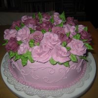 Wilton Rose Cake My attempt at the Wilton rose cake. Decorated with buttercream.