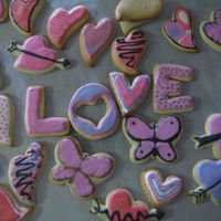 V-Day Practice Sugar cookies decorated with royal icing.