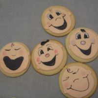 Okay Last Pic royal icing/glace mixed together. Faces painted on with food color. These were so fun to do!