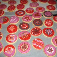 Valentines Day Cookies Sugar cookies covered with royal icing and glaze mixture.