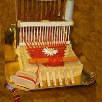 Weaving Loom We are a weaving guild in Charleston WV. Our guru gives of her time at not cost, so I made her this cake resembling her loom.