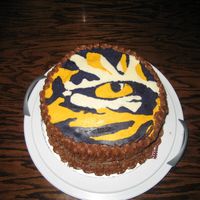 Lsu Eye Of The Tiger Cake This was my second attempt at FBCT (the first never made it off the paper!). I made this cake for an LSU fan; this is the logo that they...