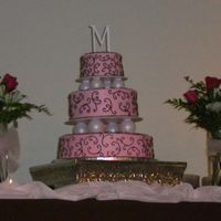 Pink Swirl Wedding Cake Wedding cake for my brother in law and new sister in law. Cake is all buttercream. Had a slight icing disaster and the cake was straight...