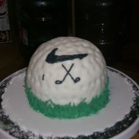 Golf Ball Cake Golf ball covered in fondant